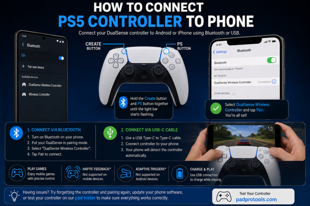 Connect PS5 Controller to Phone