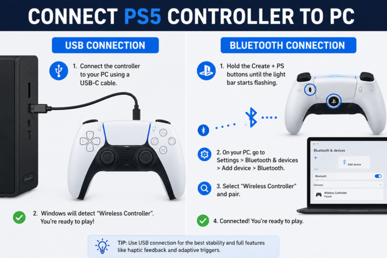 How to Connect PS5 Controller to PC